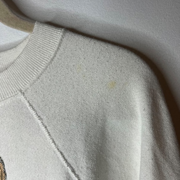 Vintage Old Fashioned Santa Claus Glitter Puffy Paint Sweatshirt - Picture 7 of 9